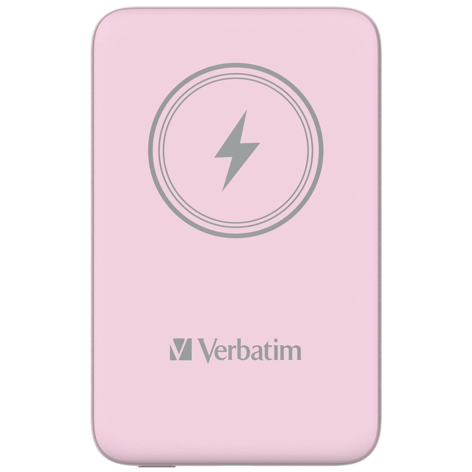 Verbatim 10000 Mah Manyetik Kablosuz (Magsafe)15W  Powerbank 20 W PD Pembe Renk Kablo Dahil-(32248)