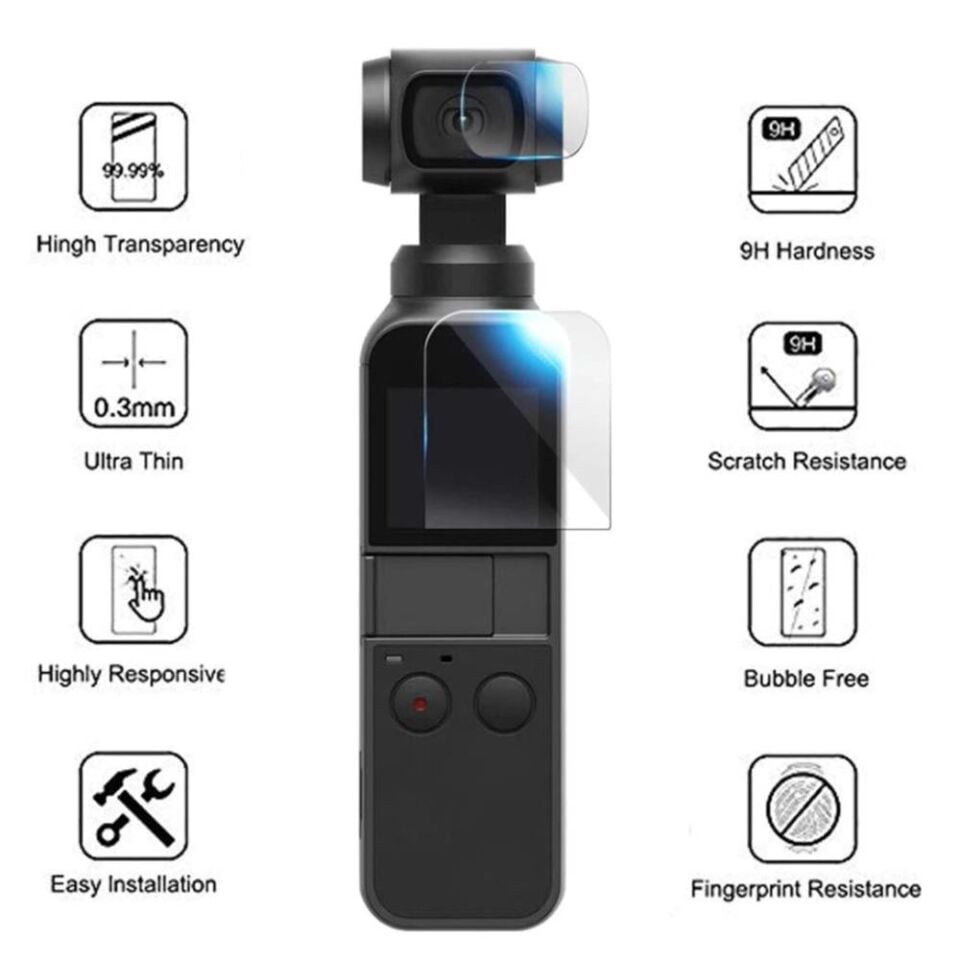 Dji Osmo Pocket Ekran ve Lens Koruyucu Jelatin