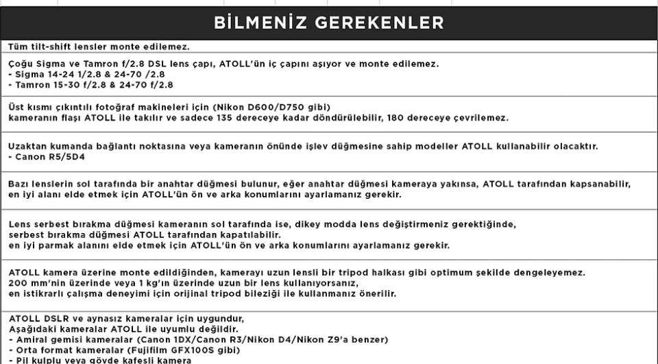 Corner Atoll D için Siyah Dikey Çekim Aparatı