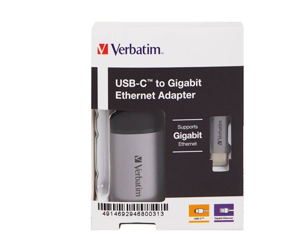 VERBATIM 49146 - USB-C TO GIGABIT ETHERNET ADAPTER 10cm CABLE