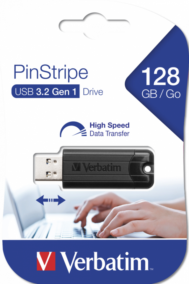 Verbatim 128 GB Pinstripe Usb-A 3.2 Flash Bellek Siyah Renk-(49319)