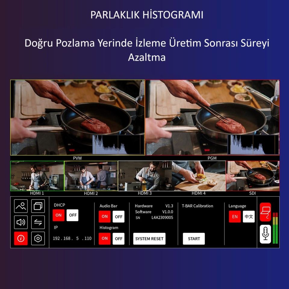 FEELWORLD L4 Çoklu Kamera Video Mikseri  10.1''Dokunmatik Ekran