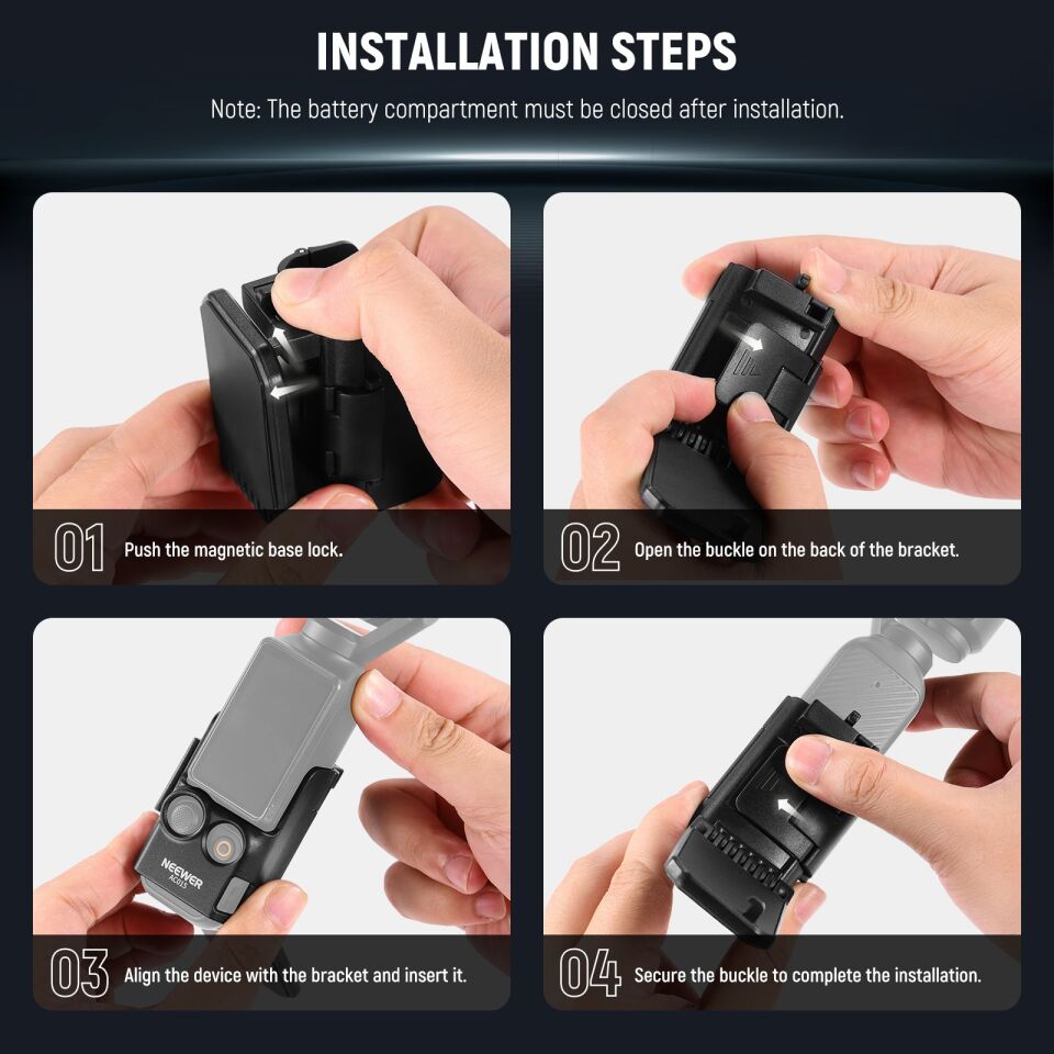 NEEWER BASICS AC015 Manyetik Kamera Montajı (DJI Osmo Pocket 3 Uyumlu)