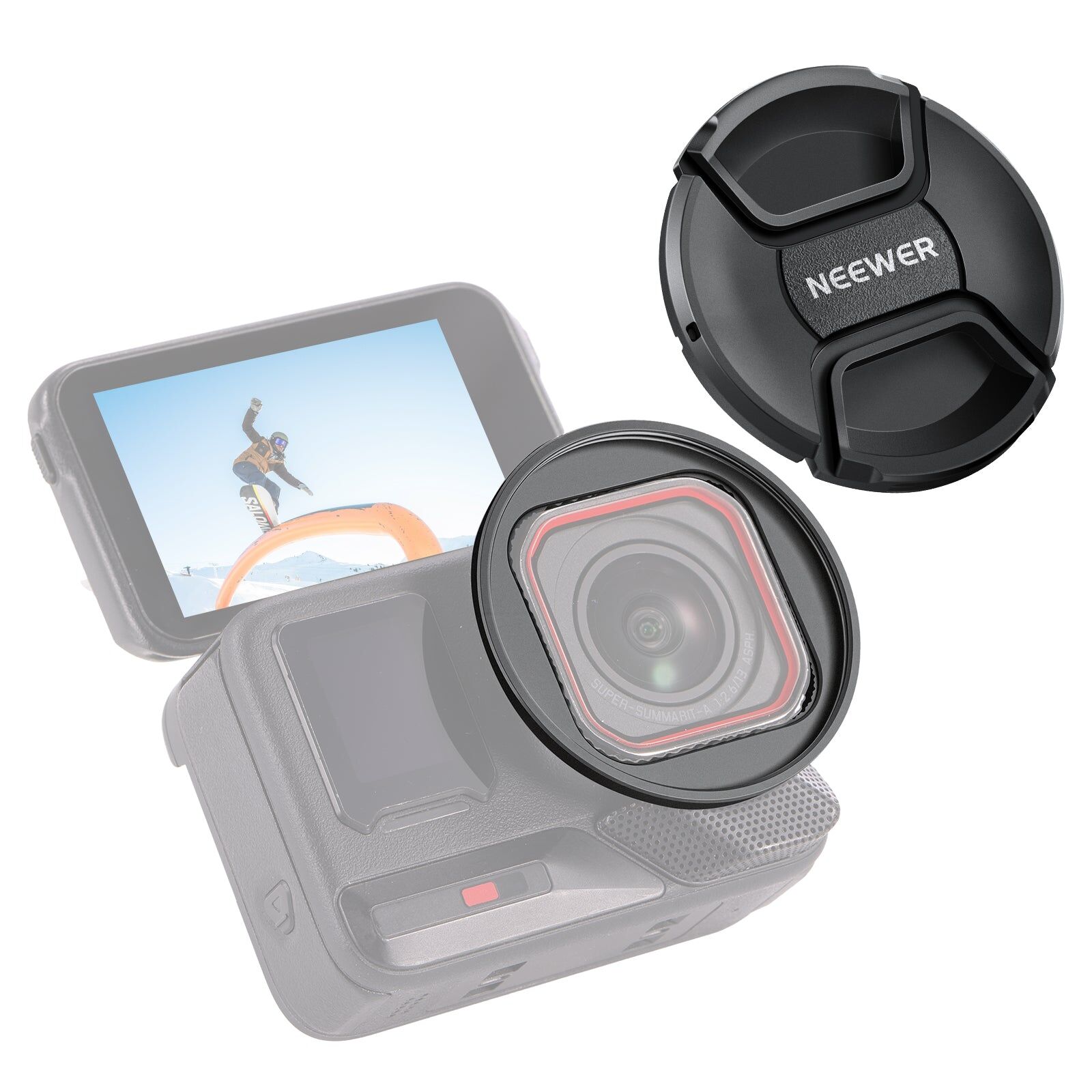NEEWER 49mm Filtre Adaptör Halkası, Insta360 Ace Pro 1/2 ile uyumlu