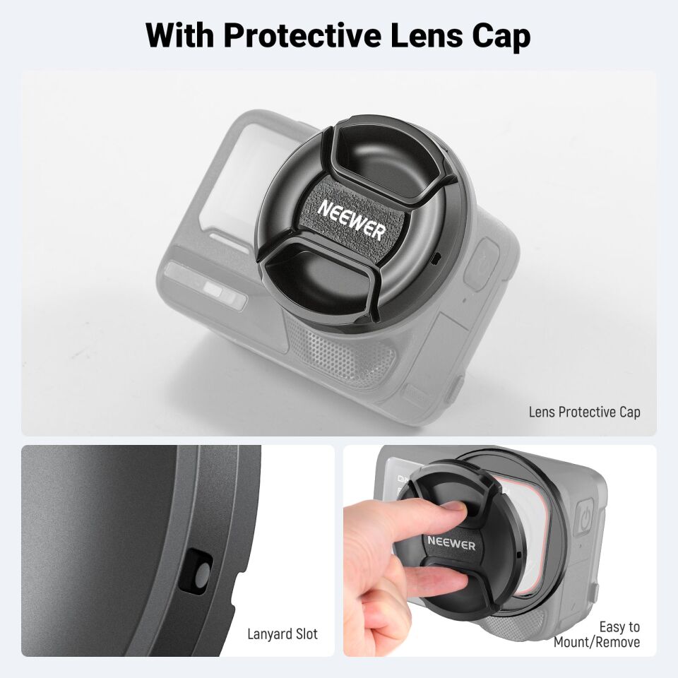 NEEWER 49mm Filtre Adaptör Halkası, Insta360 Ace Pro 1/2 ile uyumlu
