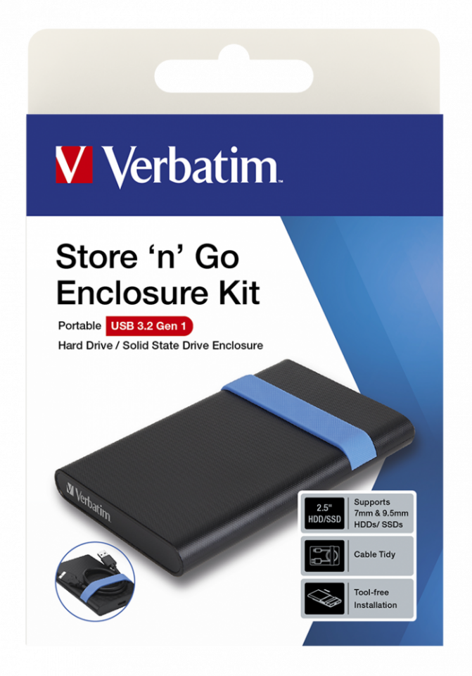 Verbatim 2,5 Katuhal SSD / HDD Muhafaza Kutusu Usb 3.2 Bağlantılı-(53106) (ARTIKEL NO: 1226380)
