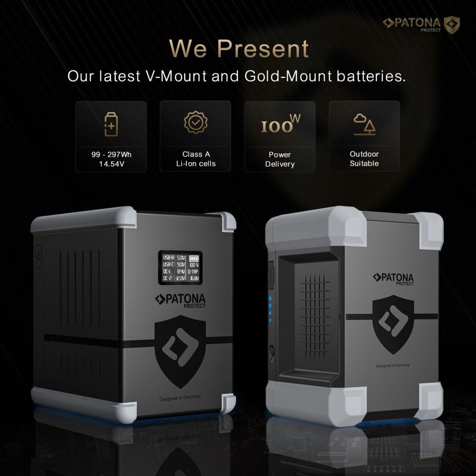 PATONA PROTECT V-Mount Pil V150-PD100 148Wh USB-C USB-A D-Tap 2xDC çıkışı