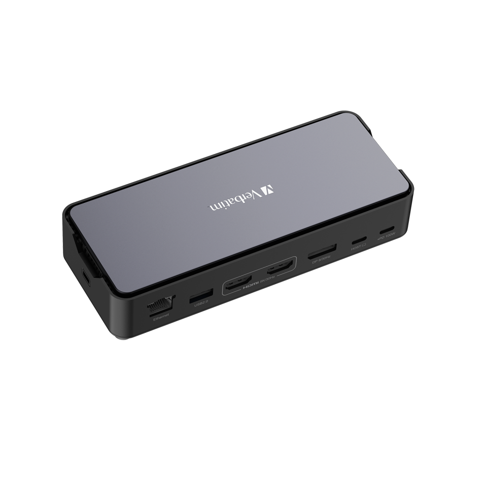 Verbatim 15 Port USB-C Bağlantılı Çoklayıcı SSD Yuvalı Dock  2 x HDMI, 1 x D Port, 1 x RJ45, 1 x Usb-A 3.2 Gen2, 2 x Usb-A 3.2