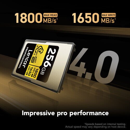 Lexar 256GB Profesyonel CFexpress Type-A | Gold (1800MB/s - 1650MB/s)