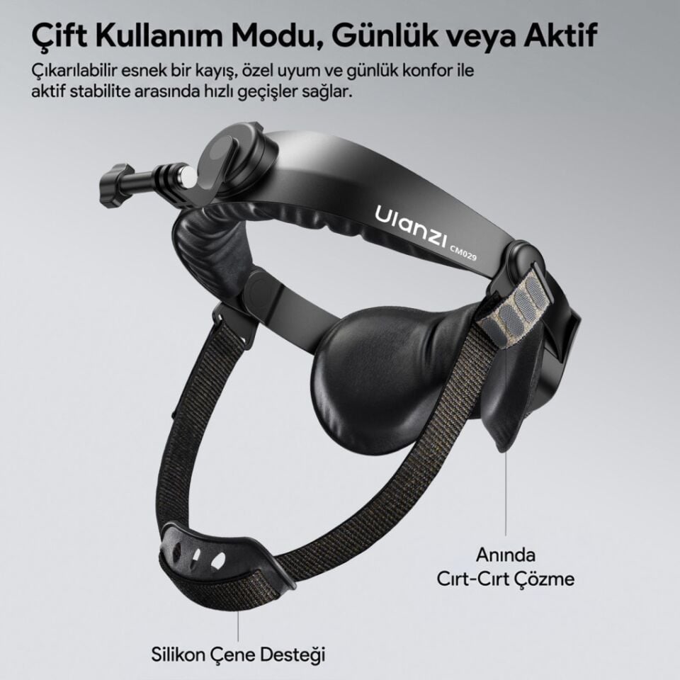 Ulanzi CM029 Ayarlanabilir Aksiyon Kamera ve Telefon Head Mount POV Çekim Sistemi - C098A