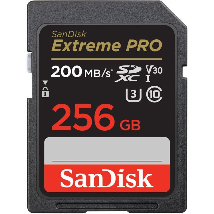 Sandisk 256GB 200MB/s Extreme Pro V30 SDXC Hafıza Kartı