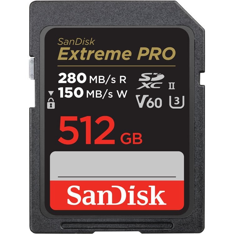 SanDisk 512GB 280MB/s Extreme PRO V60 SDXC™ UHS-II Hafıza Kartı