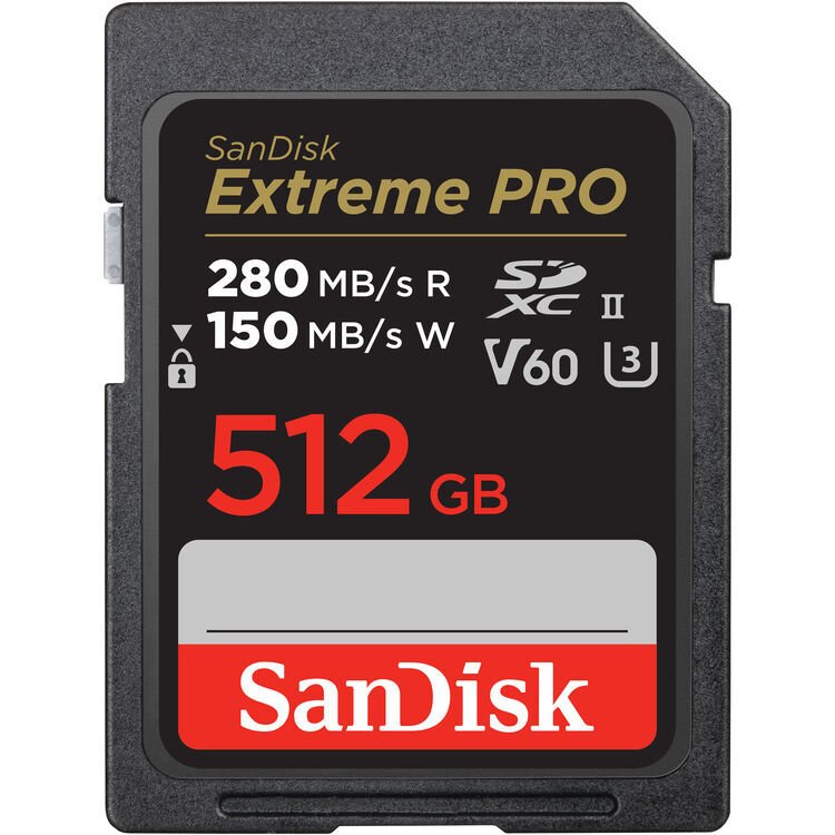 SanDisk 512GB 280MB/s Extreme PRO V60 SDXC™ UHS-II Hafıza Kartı