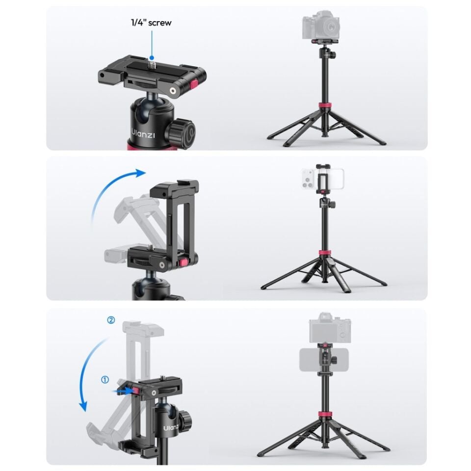 Ulanzi MT-44B 150cm 2 in 1 Otomatik Açılan 4 Ayaklı Selfie Monopod Tripod Siyah - S056