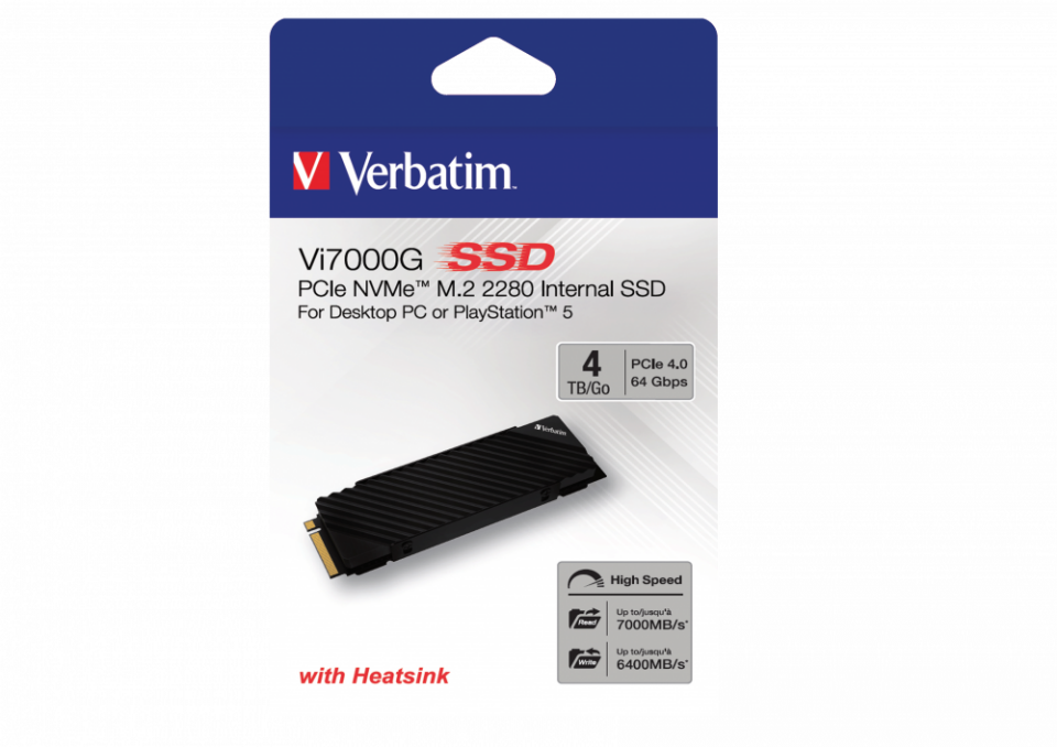 Verbatim 4 TB Dahili M2 VI 7000  SSD PCIE Gen 4 6700MB/S - 7400MB/S-(49369)