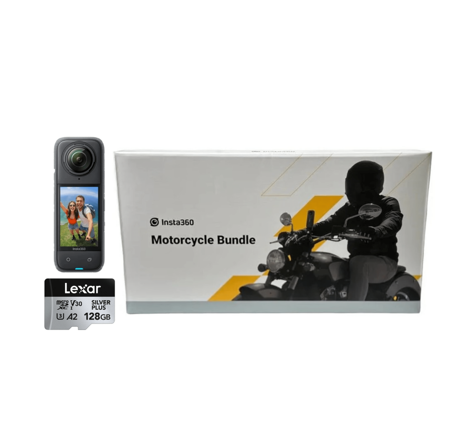 Insta360 X4 8K Aksiyon Kamera + Motorcycle Mount Bundle KİT + 128GB Hafıza Kartı