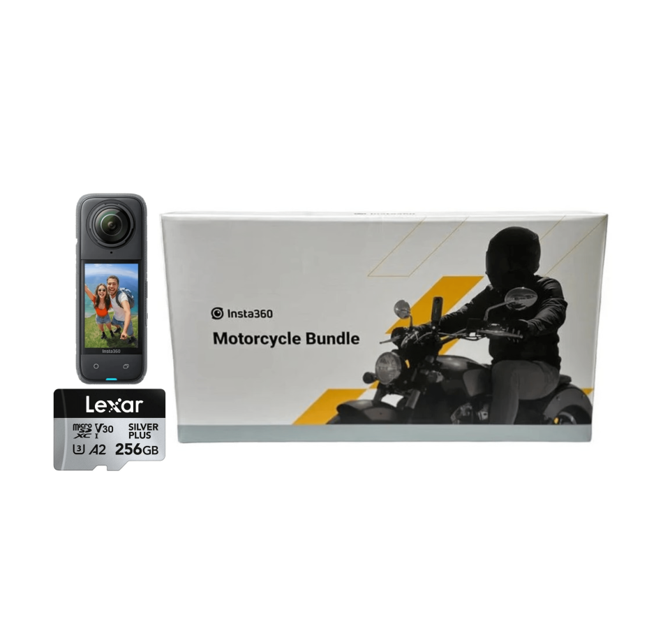 Insta360 X4 8K Aksiyon Kamera + Motorcycle Mount Bundle KİT + 256GB Hafıza Kartı