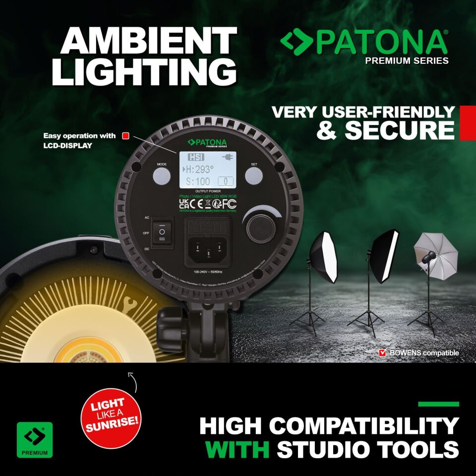 PATONA 4275 LED 80W RGB Fotoğraf ve Video Işığı