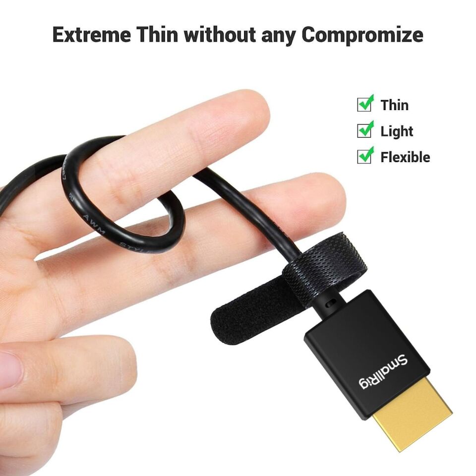 SmallRig 4794 Ultra İnce 4K HDMI Veri Kablosu (A'dan A'ya) (100 cm)