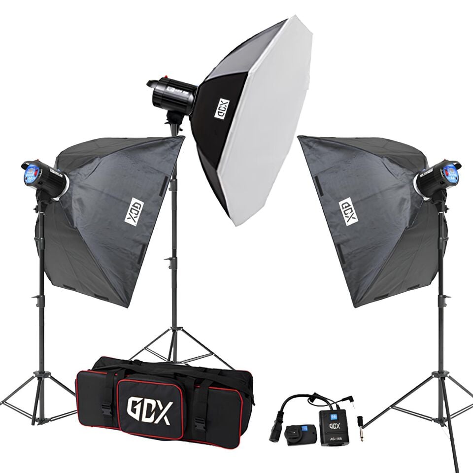 Gdx BM400 II W/S 3'lü Stüdyo Paraflaş Softbox Kit (400 Watt)