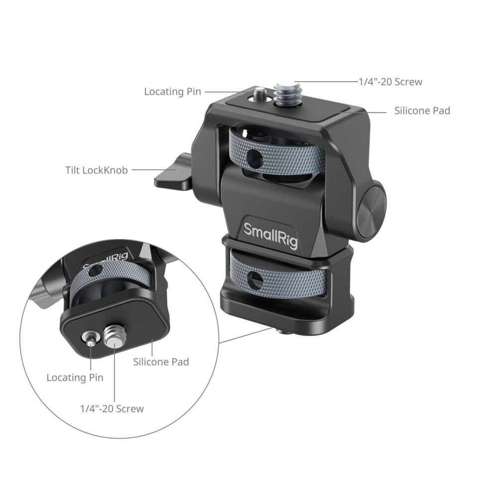SmallRig 4886 Döner ve Eğim Ayarlanabilir Monitör Desteği 1/4''-20 Vida