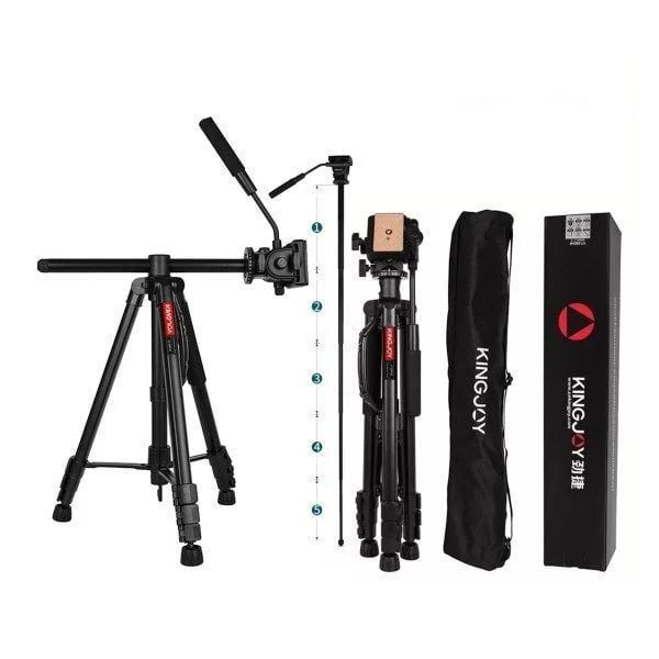 Kingjoy VT-890H6 Video Tripod Yatay Olan Orta Boru Özelliği