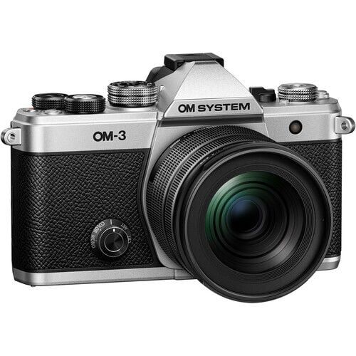 Om System OM-3 Gövde Gümüş  + M.Zuiko 12-45mm F4 Pro Objektif Kiti