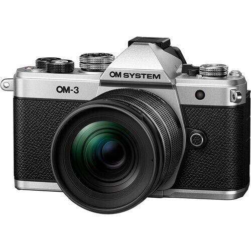 Om System OM-3 Gövde Gümüş  + M.Zuiko 12-45mm F4 Pro Objektif Kiti