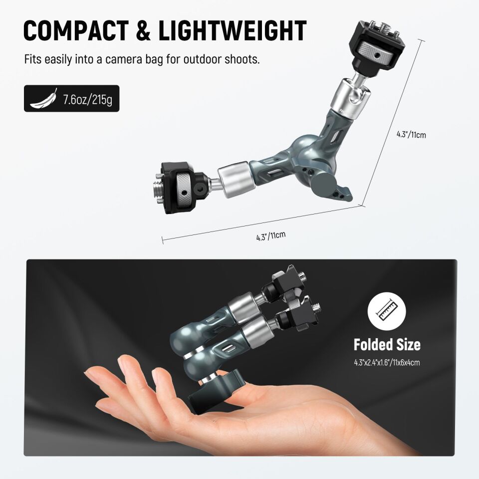 Neewer UA082 7'' - 18cm Anti-Twist Eklemli Magic Arm