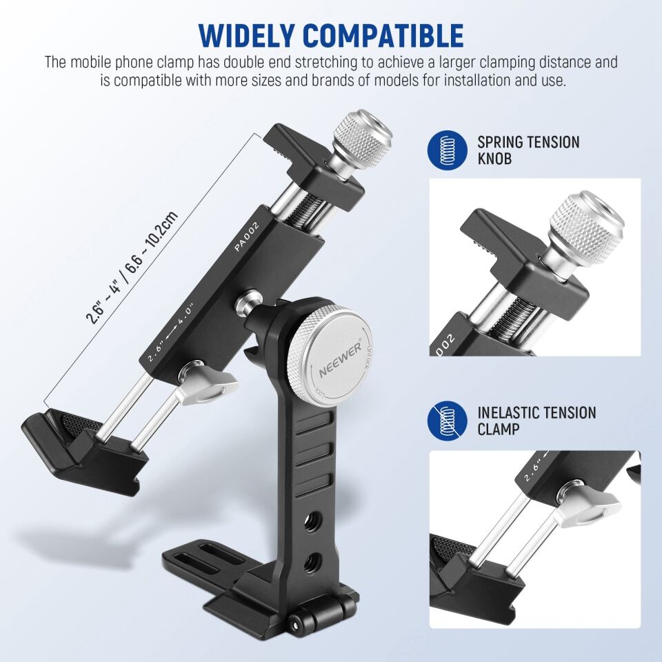 NEEWER PA002 Alüminyum Alaşımlı Döndürülebilir Akıllı Telefon Tripod Adaptörü