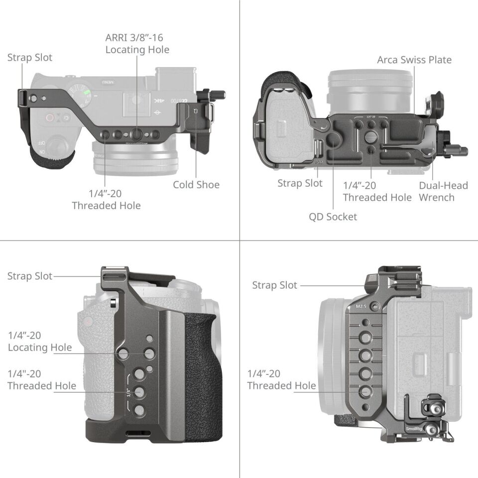 SmallRig Sony 5060  A6700  için  HawkLock Hızlı Çıkarma Kafes Kiti