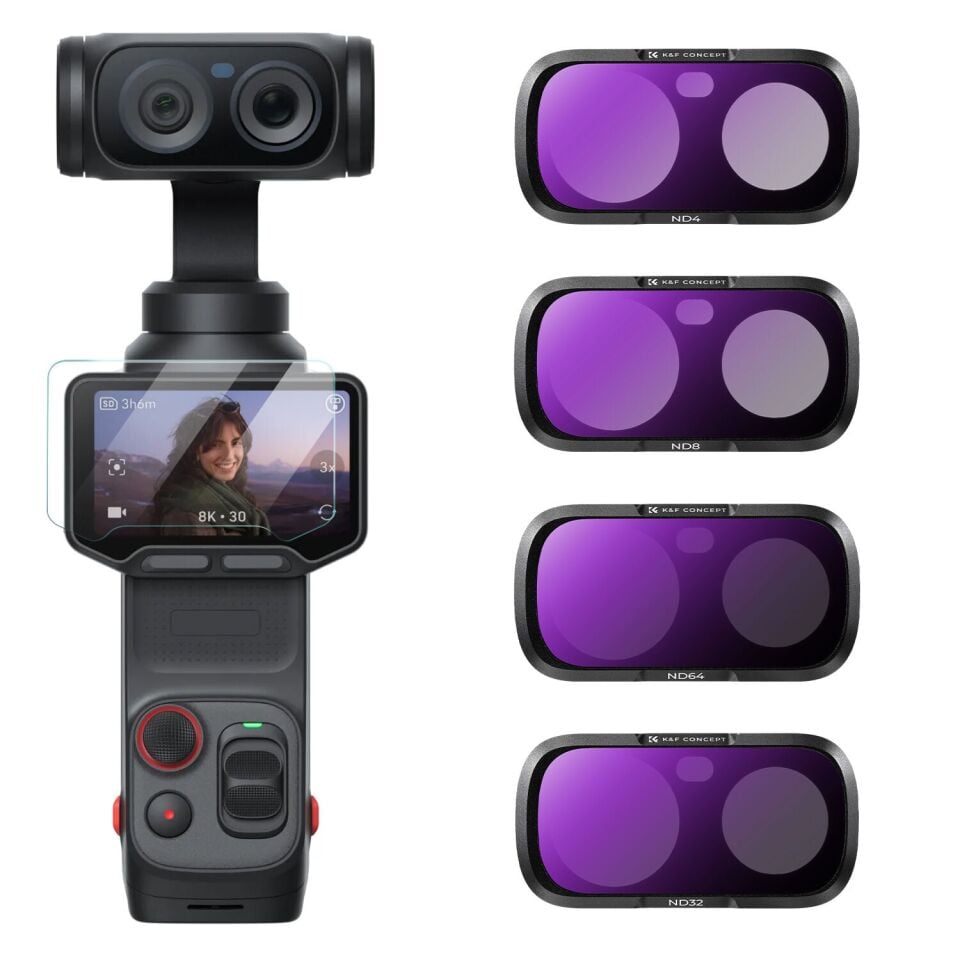 K&F Concept Insta360 Luna Ultra için 4 Parça ND Filtre Seti (ND4, ND8, ND16, ND32)