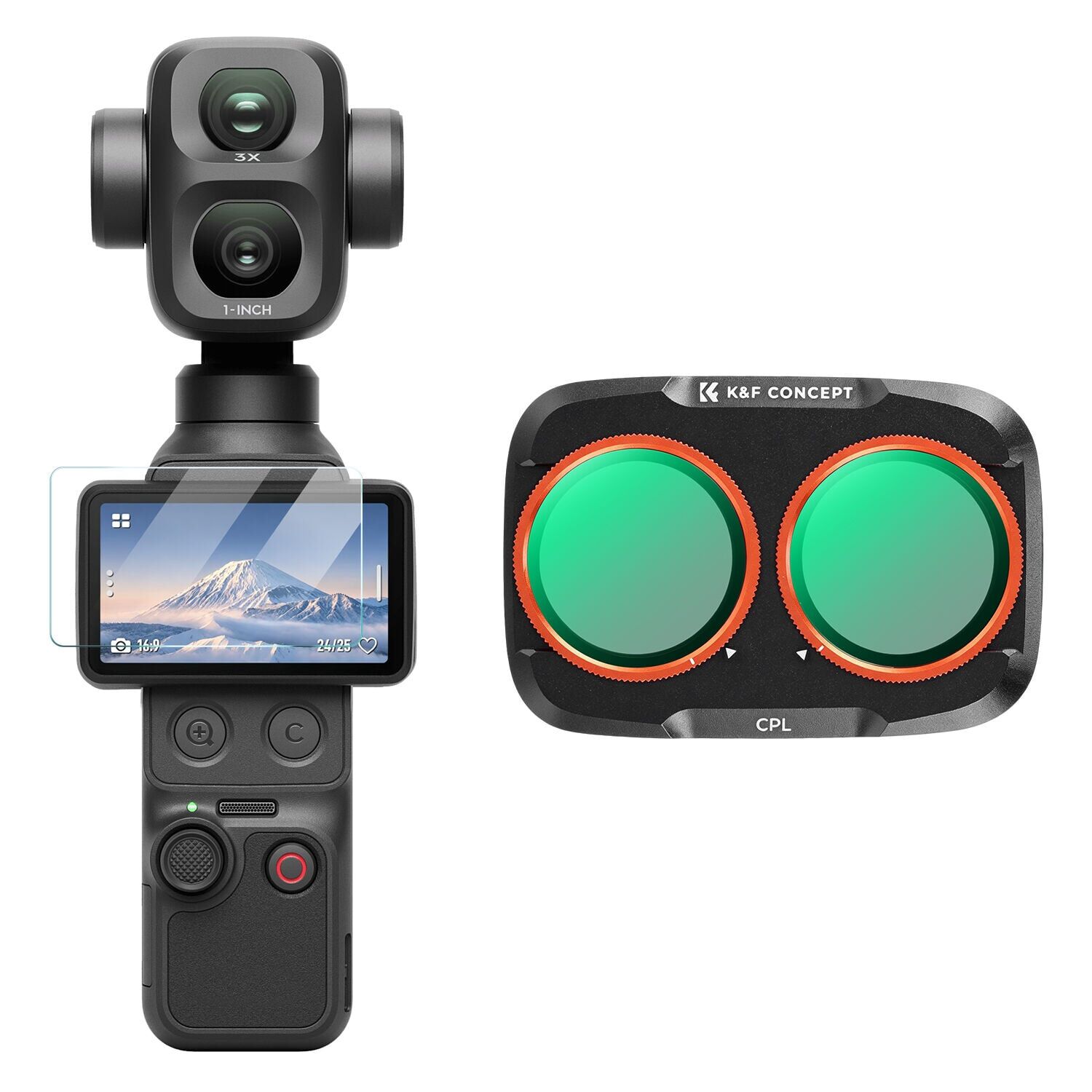 K&F Concept DJI Osmo Pocket 4P için Polarize (CPL) Filtre (Metal)
