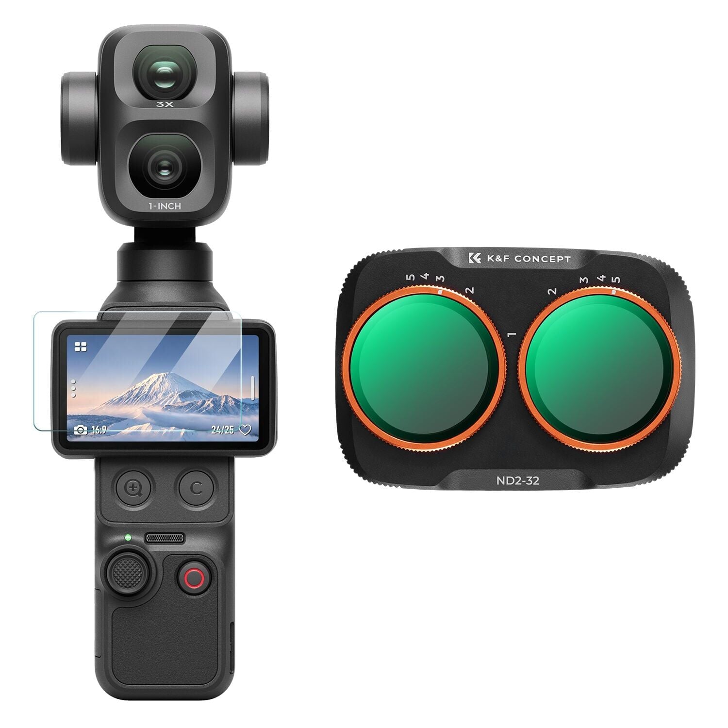 K&F Concept DJI Osmo Pocket 4P için Değişken ND Filtre (ND2-32) (Metal)