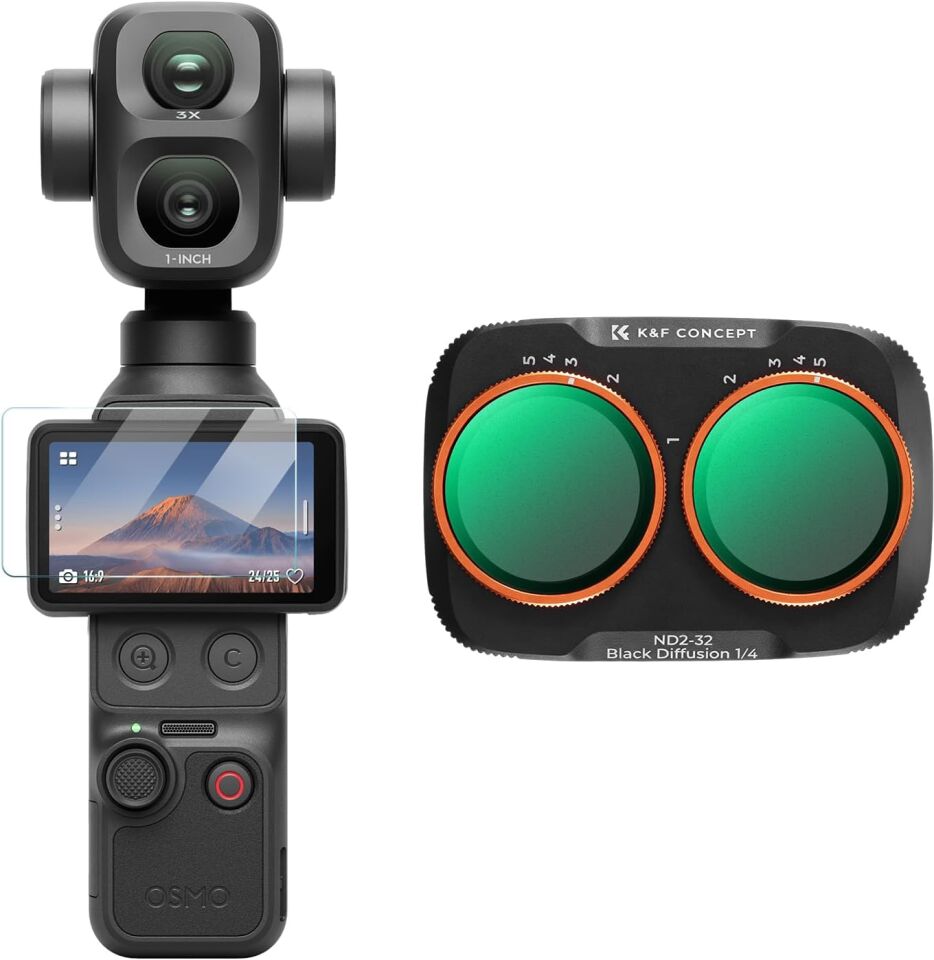 K&F Concept DJI Osmo Pocket 4P için Mist VND Filtre (ND2-32 & Black Mist 1/4)