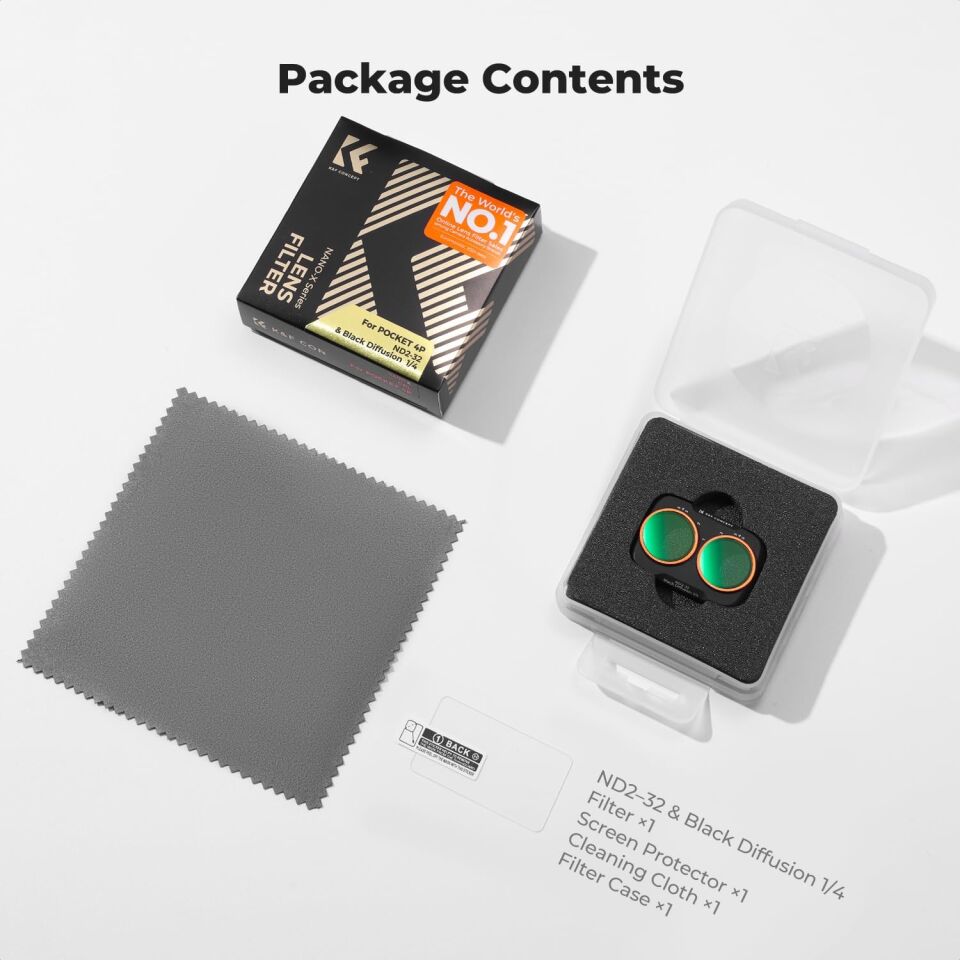 K&F Concept DJI Osmo Pocket 4P için Mist VND Filtre (ND2-32 & Black Mist 1/4)