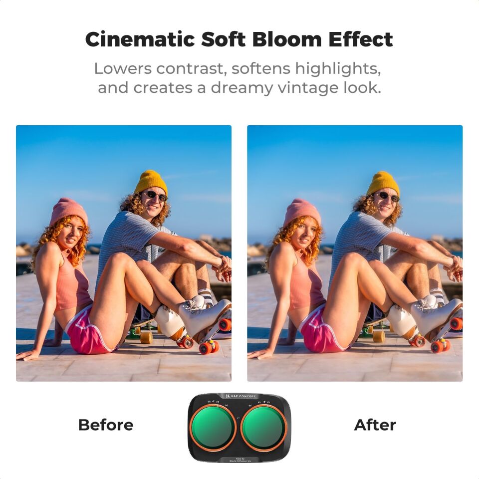 K&F Concept DJI Osmo Pocket 4P için Mist VND Filtre (ND2-32 & Black Mist 1/4)