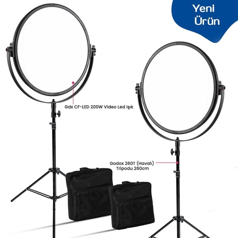GDX CF-200W 2'li Led Video Işığı