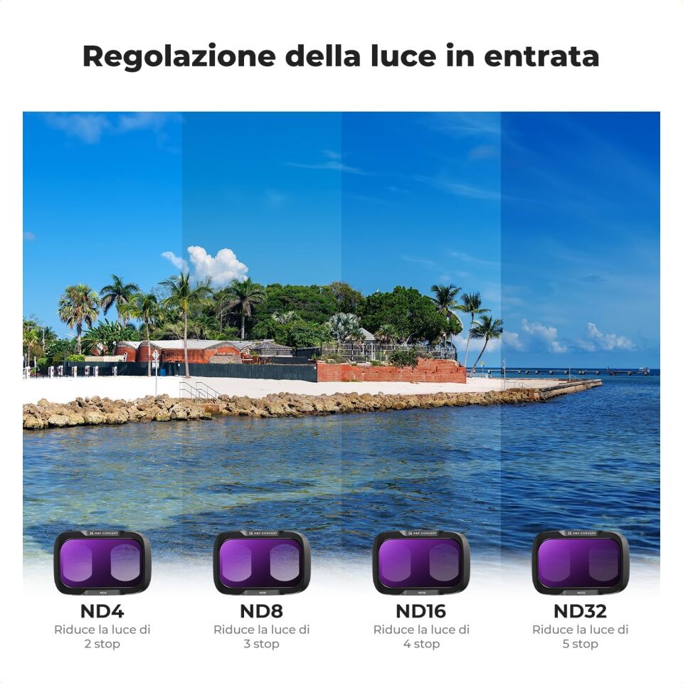 K&F Concept DJI Osmo Pocket 4P için 4 Parça ND Filtre Seti (ND4, ND8, ND16, ND32)