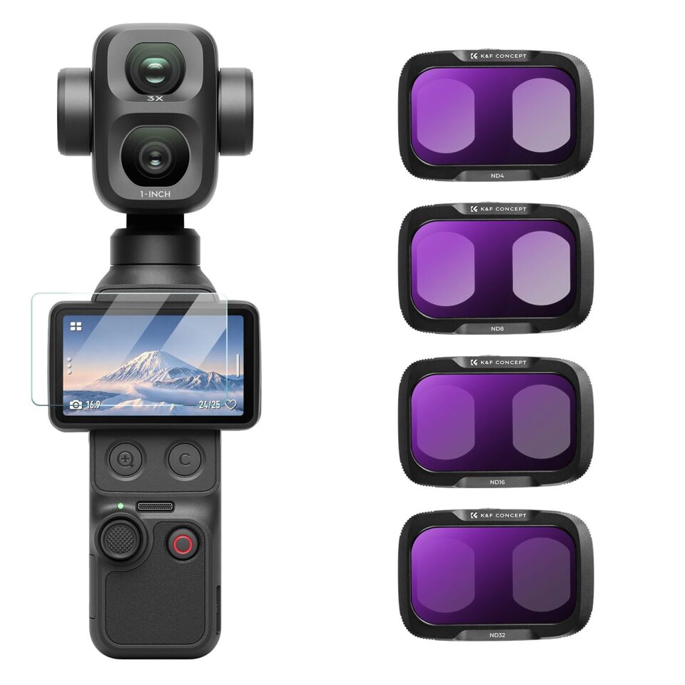 K&F Concept DJI Osmo Pocket 4P için 4 Parça ND Filtre Seti (ND4, ND8, ND16, ND32)