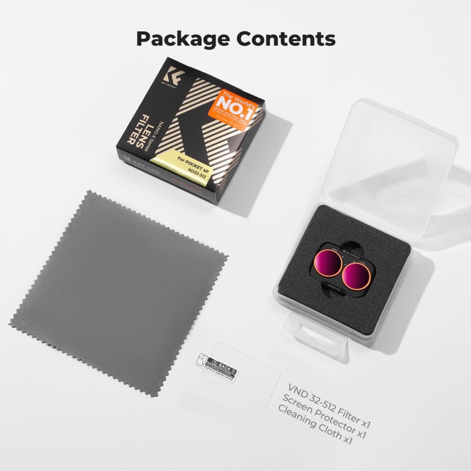 K&F Concept DJI Osmo Pocket 4P için Değişken ND Filtre (ND32-512)(Plastik)