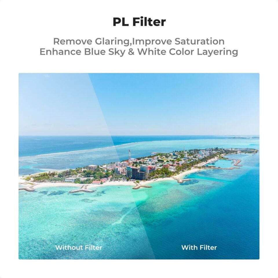 K&F Concept DJI Avata 2  Polarize Filtre  28 Çok Katmanlı Parlama ve Yansımayı Azaltan  HD Optik Cam
