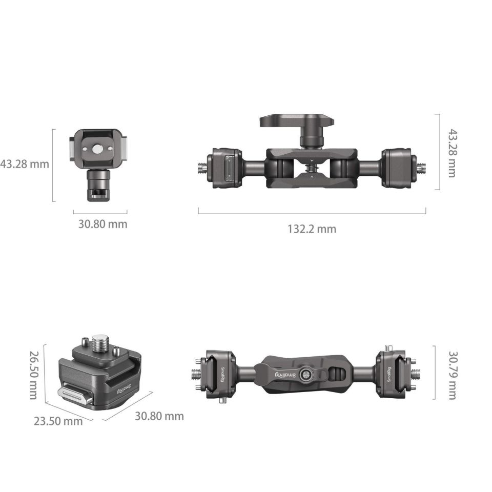 SmallRig 4488 HawkLock H21 Hızlı Çıkarma Sihirli Kol ve Bilyalı Başlık