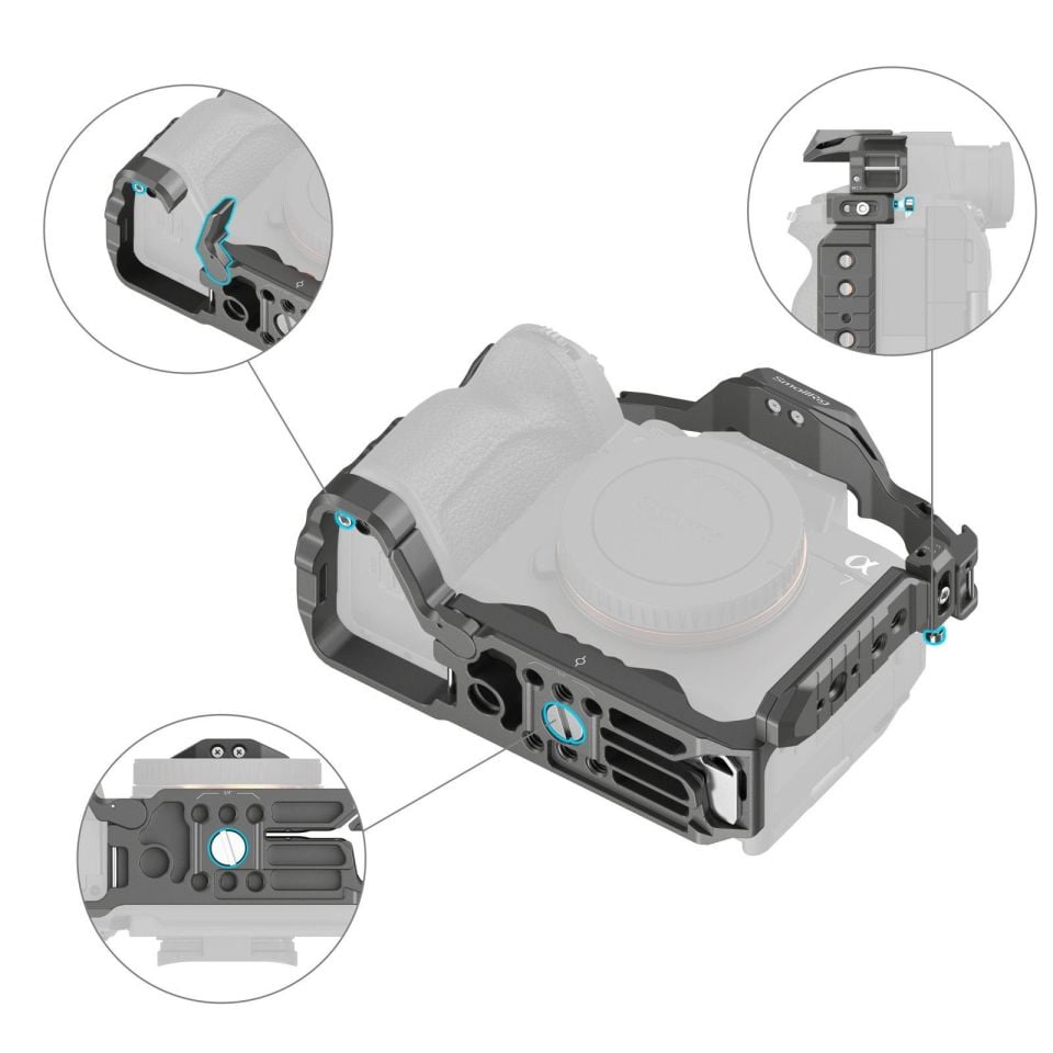 SmallRig 4481 Sony  7R V /  7 IV /  7S III /  1 /  7R IV  için  HawkLock Hızlı Çıkarma Kafesi