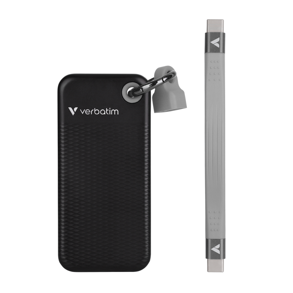 Verbatim 2 TB Pocket Mini Taşınabilir SSD Usb 3.2 - 1000MB/S-1000MB/S Siyah/ Gri Kablo Dahil(32194)