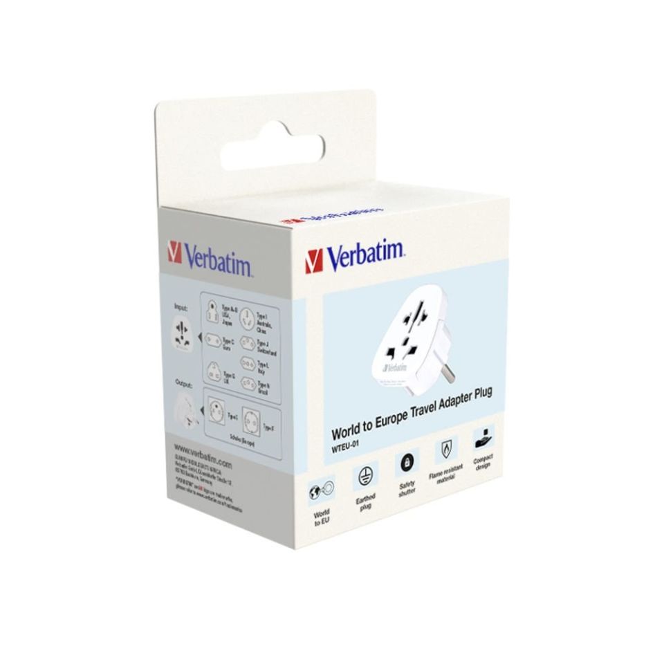 VERBATIM 49541 - WTEU-01 WORLD TO EUROPE TRAVEL ADAPTER PLUG