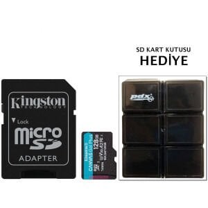 Kingston 128GB / 200 MB /s V30 Mikro SD Hafıza kartı (SDCG4/128GB)