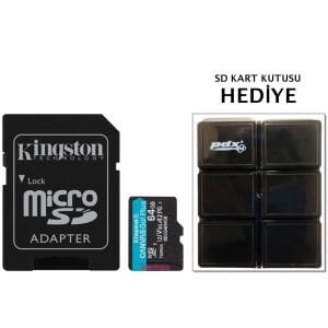 Kingston 64GB / 200 MB /s V30 Mikro SD Hafıza kartı (SDCG4/64GB)