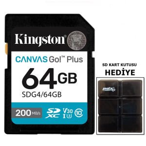 Kingston 64GB / 200 MB /s V30 SD Hafıza kartı (SDG4/64GB)