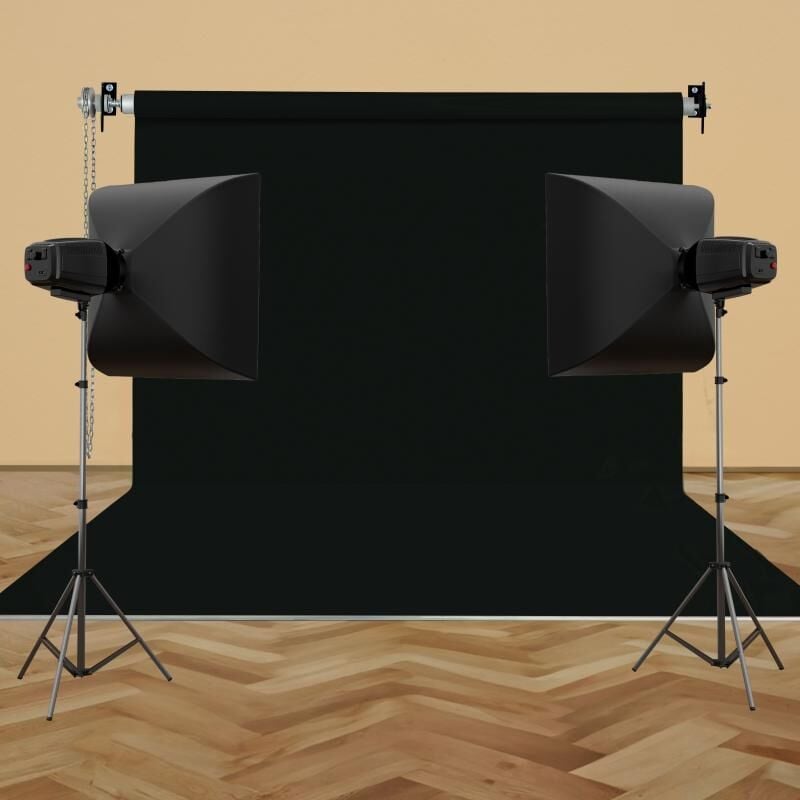 HS STÜDYO TEKNİK 270X580CM SİYAH FON PERDE SETİ VE ASKISI